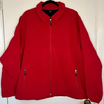 Lands' End NWT Men's Rich Red Flex Full Zip Hooded Softshell Jacket Sz XL - Image 1 of 4