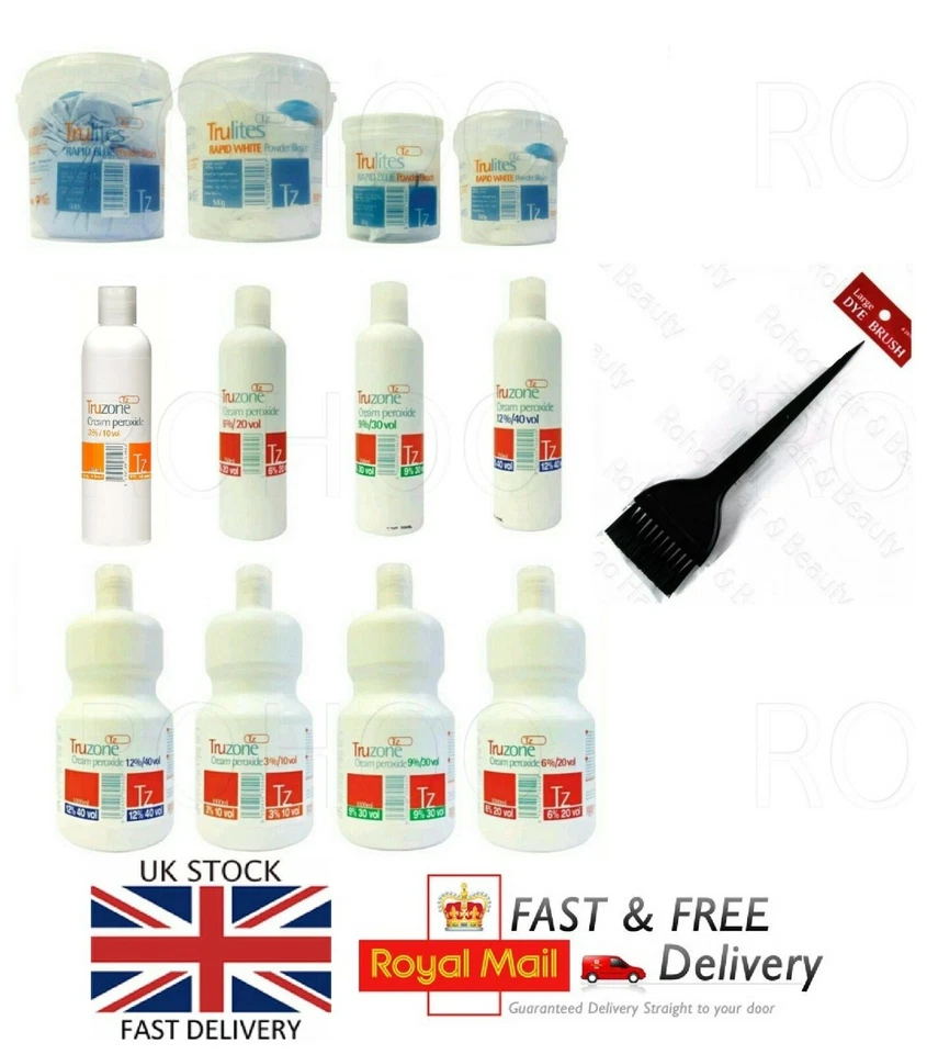 TRUEZONE TRUZONE CREME PEROXID, SCHNELLES BLAU/WEISSES PULVER BLEICHEN HAARFÄRBUNG/HIGHLIGHTS