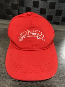 Red Ribbon Vintage Made In Philippines Red Adjustable Hat Cap - Picture 1 of 5