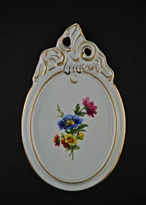 9987250 porcellana medaglione da parete piatto quadro fiore oro Rocaille Otengrafen M5 - Foto 1 di 2