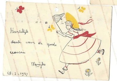 Autograph | Autogramm THANK YOU CARD Princess Marijke of the Netherlands 1957 - Bild 1 von 2