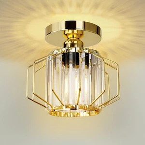 HAUSPRO Rose Gold Ceiling Light Modern Pendant Crystal Glass Lighting Kitchen - Picture 1 of 19