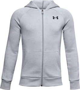 Under Armour Kids Sweatshirt Boys Hoody Rival Cotton Fz Hoodie Grey 89628 - Picture 1 of 1