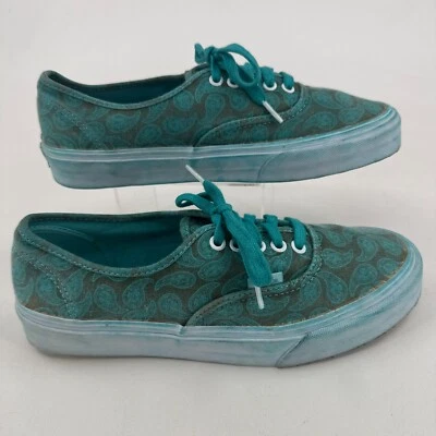 Vans Off the Wall Sneakers UNISEX Green Paisley Lace Up Shoes SIZE M8 W9.5 - Image 1 of 4