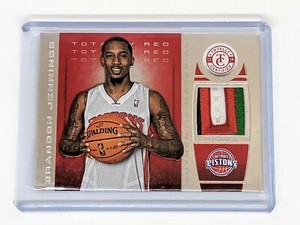 2013-14 Totally Certified Totally Red Patch #17 Brandon Jennings /10 Pistons 