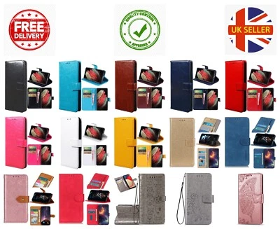 For Oppo Realme C15 Reno C6 Pro A54 A53s Wallet Flip Magnetic Case Stand Cover - Image 1 of 3