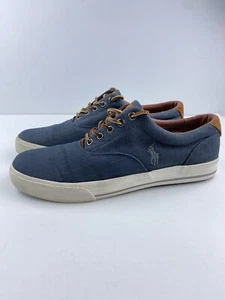 Polo Ralph Lauren Shoes Men’s Size 11 D VAUGHN Chambray Herringbone Canvas Suede - Picture 1 of 11
