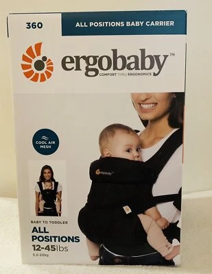 Portabebés Ergobaby Ergo Pack 360 Todas las Posiciones 12 - 45 lb Ónix Negro Nuevo en Caja Foto 1 de 4