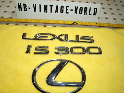 Lexus 2001-2005 iS300 Sedan rear deck lid CHROME plastic OEM 3 Emblems,NOT GOLD - image 1 of 4