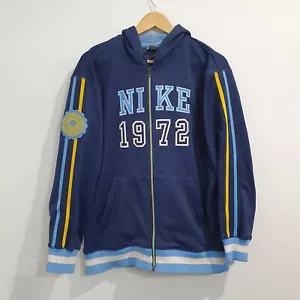Vintage Nike 1972 Track Hoodie Jacket Mens Medium Full Zip Blue Yellow Stripe - Picture 1 of 17