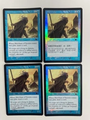 MTG 4X FOIL LEGIONS MERCHANT OF SECRETS NM CHINESE + ENGLISH CREATURE COMMON - Image 1 of 4
