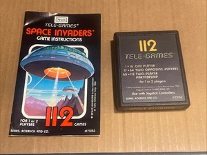 Space Invaders Atari 2600 Sears Tele-Games #112 Variant W/ Manual TESTED WORKS - Picture 1 of 4