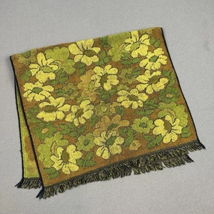 Vtg Cannon Royal Family Bath Towel Avocado Green Flowers Sculpted Fringe 24x42” - Afbeelding 1 van 11