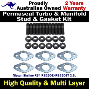 Permaseal Exhaust Manifold Studs&Gasket Kit For Nissan Skyline R34 2.5L - Picture 1 of 9
