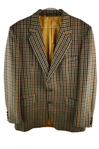 John G HArdy All Wool Mens Check Sports Jacket Blazer Size 40R Button Hunting - Picture 1 of 9