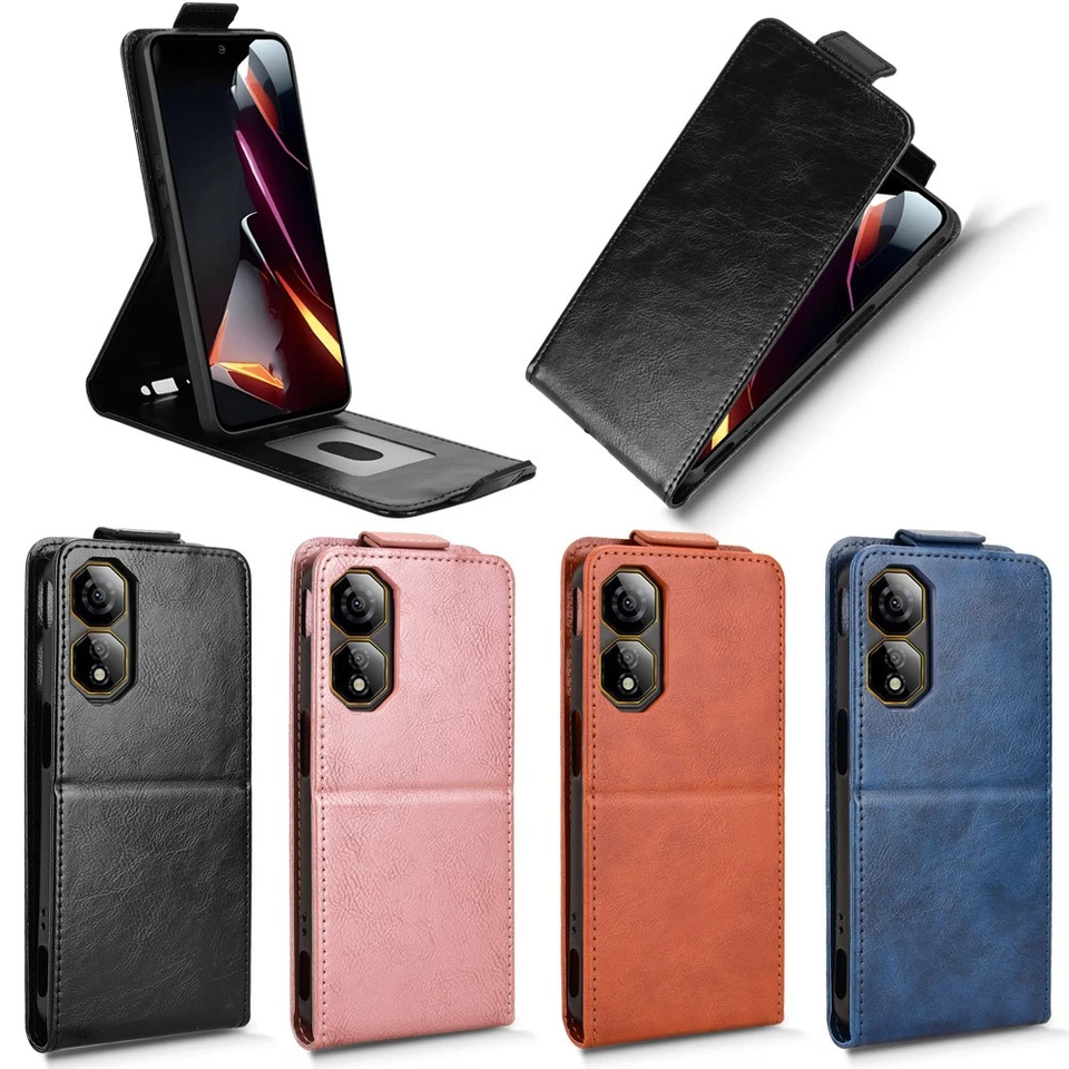 For ZTE Nubia Neo 2 5G, Luxury Vertical Up-Down Leather Wallet Stand Case Cover - Image 1 of 4