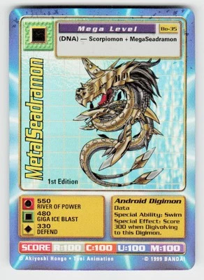 1999 Digimon TCG #Bo-35 MetalSeadramon Holo - Image 1 of 2