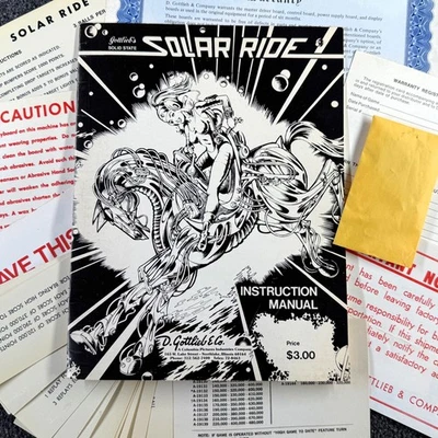 Gottlieb Solar Ride Pinball Machine Game Manual Schematics Packet BONUS ORIGINAL - Image 1 of 4