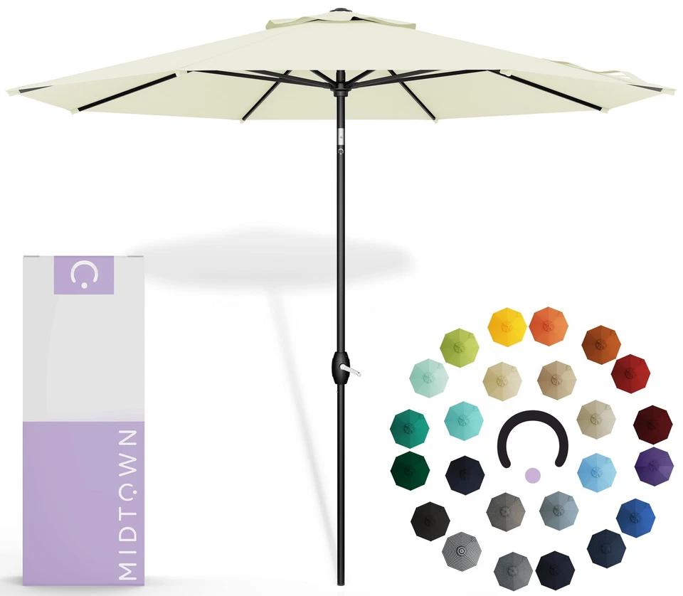 Sunbrella Umbrella 9 Feet Outdoor Umbrella With Canvas Natural Acrylic Fabric... - Image 1 of 4