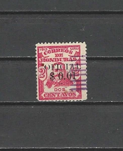 HONDURAS, 1915, OFICIAL, CON RECARGO, 1c ON 2c SELLO O.P. &R.V., PERFECTO, USADO - Imagen 1 de 1