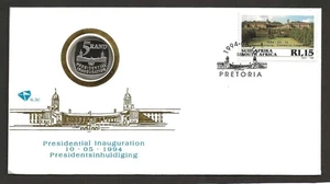 SUDÁFRICA, CUBIERTA DE MONEDA INAUGURACIÓN PRESIDENCIAL 1994, 5rAND MONEDA - Imagen 1 de 1