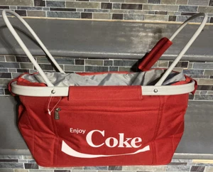 Collapsing Coca Cola Picnic Basket With Inside Wipeable Cooling Insulation New - Picture 1 of 6