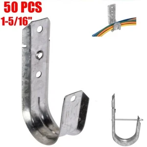 50 Stck. 1-5/16 Zoll J Haken Wandhalterung Aufhänger Route Netzwerk CAT Kabel Management - Bild 1 von 4