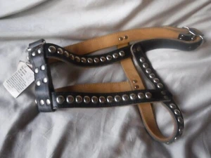 Black Dog Harness Black Leather Size 32 New - Picture 1 of 3