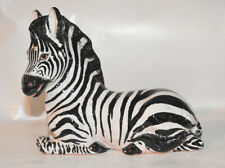 Italy Terracotta Zebra Figurine Lying