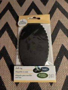 NUEVO EN PAQUETE ek tools 24 piezas etiquetas de tiza ovaladas de vieira-3 colores (negro, azul, verde) - Imagen 1 de 4