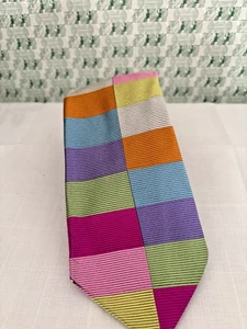 Corbata Duchamp London 100 % seda vibrante geométrica *leer defectos* - Imagen 1 de 13