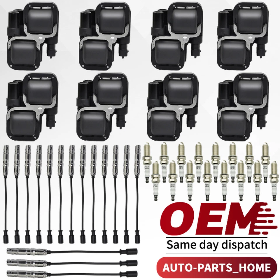 UF359 8×Ignition Spark Coils+16×Plug Wire+Spark Plugs For Mercedes-Benz ML500 CL - Image 1 of 4