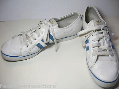 ADIDAS Nizza Low CL Originals White Blue Basketball Trainers Shoes Size Mens 13 - Image 1 of 4