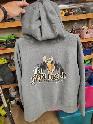 Sudadera con Capucha John Deere Para Hombres XL Gris Sudadera Granja Tractor Suéter Caza Foto 1 de 4