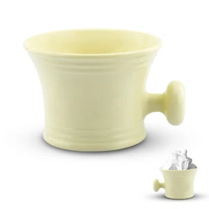 Elegante taza de afeitar, taza de borde ancho para afeitar, taza de afeitar minimalista marfil - Imagen 1 de 8
