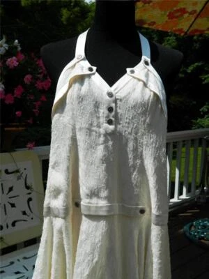 Zac Posen Textured Ivory Silk Chiffon Knee Length Cocktail Halter Dress, Size  2 - Image 1 of 4