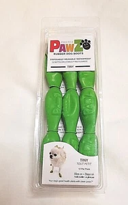 PawZ Protex Dog Boots Water-Proof Paws Reusable Tiny-Green 1 inch - Picture 1 of 6