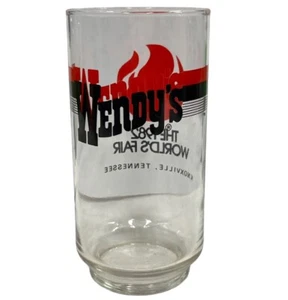 Vintage Wendy's Hamburger Glass Cup 1982 World's Fair Knoxville, Tennessee - Picture 1 of 9