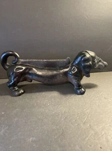VINTAGE GUSSEISEN DACKEL WIENER HUNDESTIEFELSCHABER SCHUH TÜRSTOPPER gebraucht - Bild 1 von 14