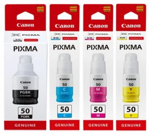 GI-50 Juego completo de botellas de tinta originales Canon de alta capacidad GI50 - Imagen 1 de 1