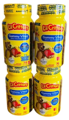 Multivitamínico diario para niños L’il Critters Gummy Vites (paquete de 4) caducidad 10/2025+ Foto 1 de 4
