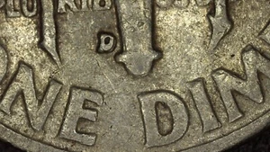 1958-D Roosevelt Silver Dime REPUNCHED MINTMARK - Picture 1 of 4