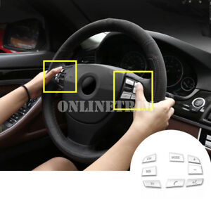 7pcs Inner Steering Wheel Button Trim Cover For BMW 7 Series F01 F02 2014-2015