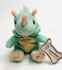 1999 Precious Moments Tender Tails Plush Triceratops dinosaur beanbag New W/tags - Picture 1 of 7