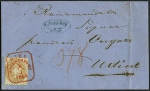 ÖSTERREICH BIS 1867 34 BRIEF, 1864, 15 Kr. braun auf Reco-Brief rotem - Picture 1 of 2
