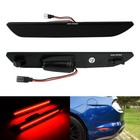 For Ford Mustang Black Lens LED Rear Bumper Side Marker Tail Light Lamps 2015-up