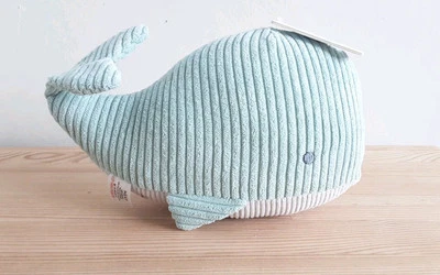 NEXT Baby Green Grey Corduroy Whale Soft Toy Cordy Plush Comforter BNWT  - Image 1 of 4