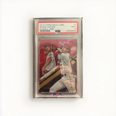 2019 Topps Gold Label Class 2 Red #3 PSA 9 Shohei Ohtani Angels, Dodgers /50 - Image 1 of 2