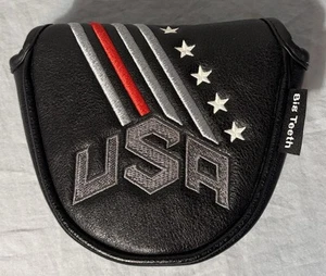 BIG TEETH USA Black Mallet Putter Head Cover Magnetic Closure - Picture 1 of 5