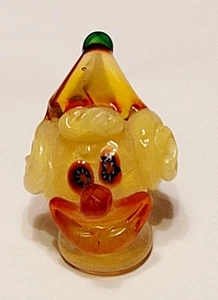 Statuina mini testa di pagliaccio in vetro artistico di Murano 2" - Foto 1 di 4